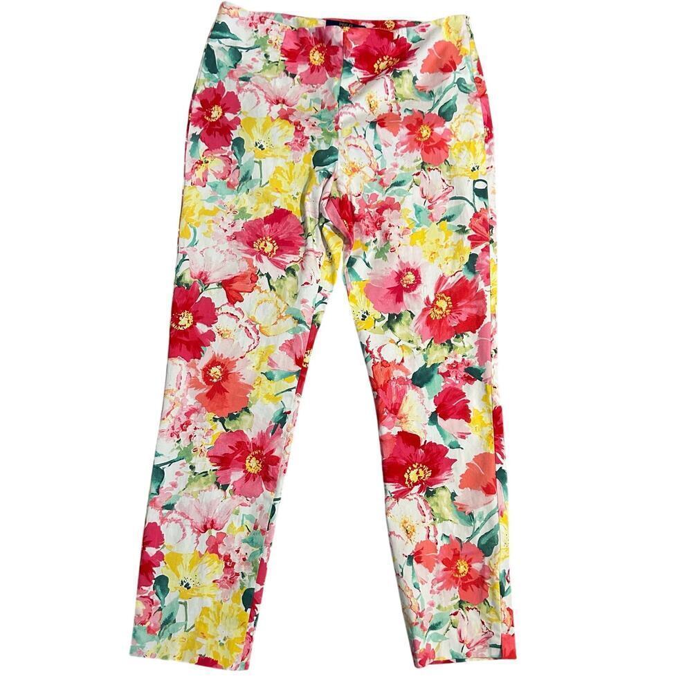Polo Ralph Lauren women's floral ankle slim side zip mid rise size 8***